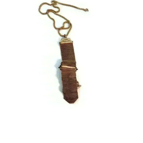Antique Mesh Watch Fob 1903 Art Nouveau 12 Kt Gold Plated & Wax Seal - Picture 5 of 10